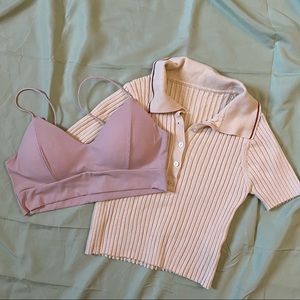 Set of 2 Crop tops and Rib bar